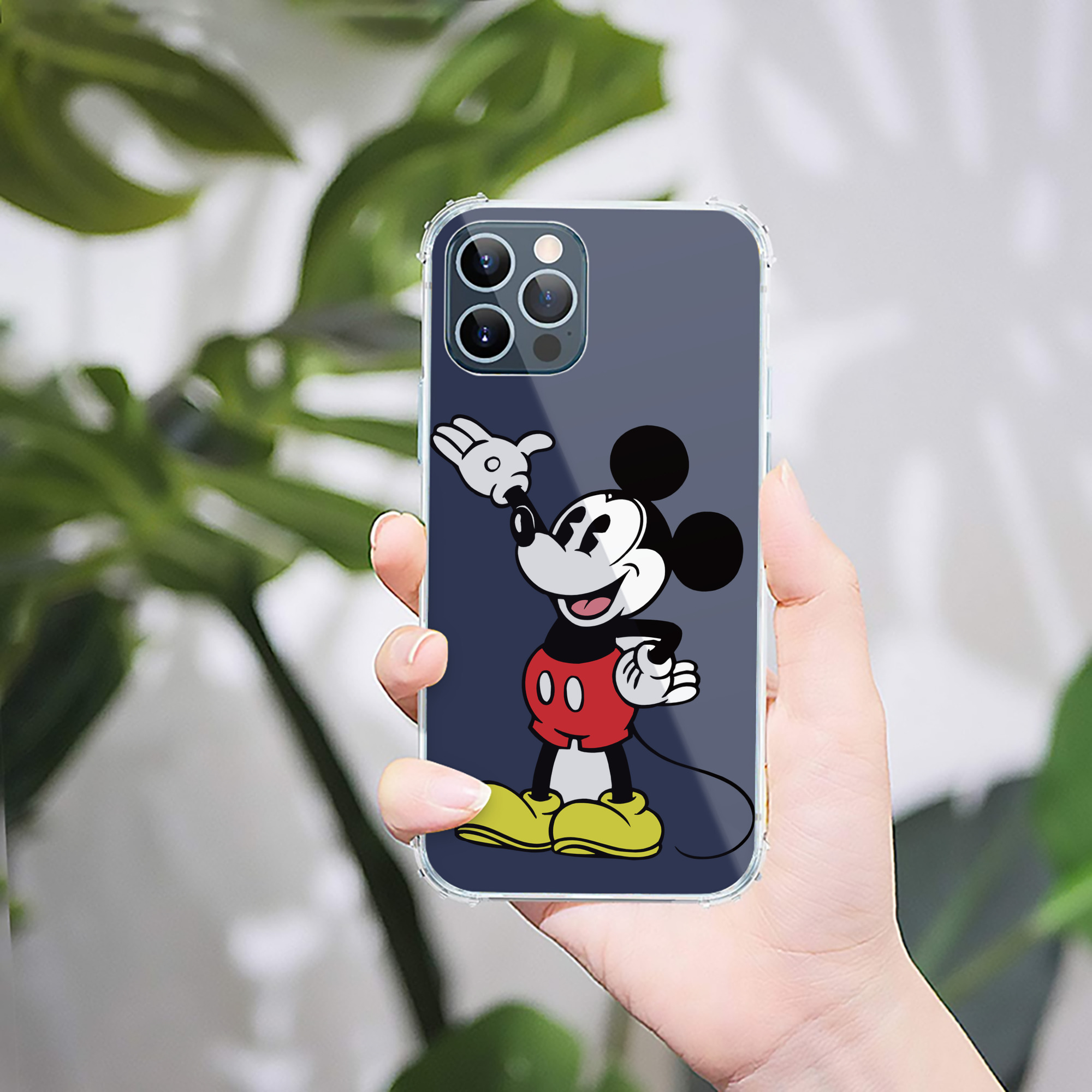 （画像用） ミッキーマウス Mickey Mouse 【iPhone 12シリーズ対応】透明スマホケース（クリアソフトケース）